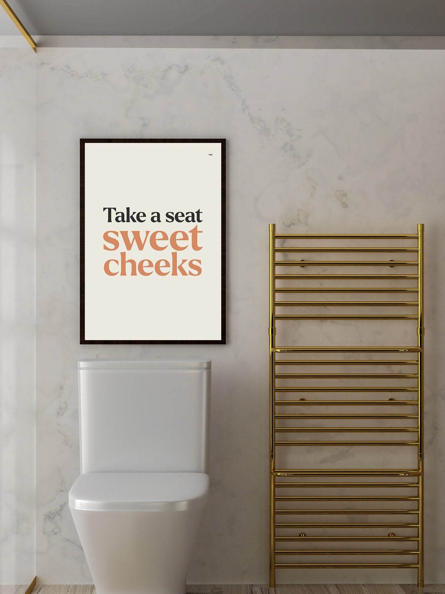 Sweet Cheeks Bathroom Poster